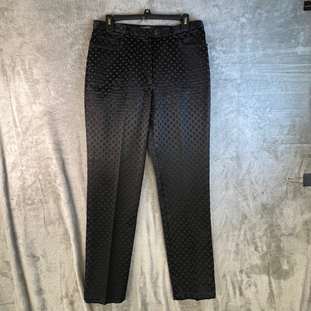 HAROLDS Quality Apparel Black Diamond Jacquard Dress Pants‎ Women Size 8